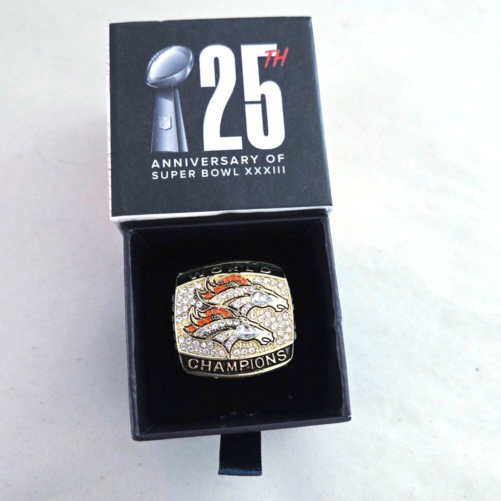 Denver Broncos Super Bowl XXXIII 33 Replica Ring SGA Champs 25th Anniversary!